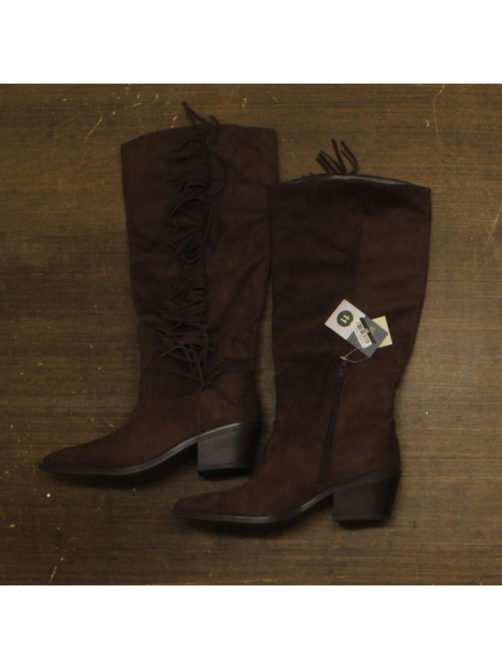 Universal Thread Patsy Tall Fringe Western Boots Cowgirl Chocolate Brown 11M